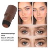 Eyebrow Powder Stamp Kit with 2Pcs Brushes 20Pcs Stencils Long