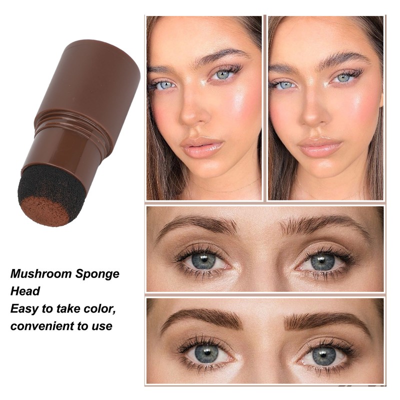 Eyebrow Powder Stamp Kit with 2Pcs Brushes 20Pcs Stencils Long