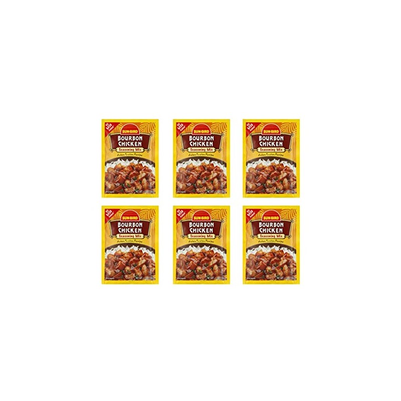 Sunbird Bourbon Chicken Seasoning Mix, 1.25 Ounce Packets (Pack of
