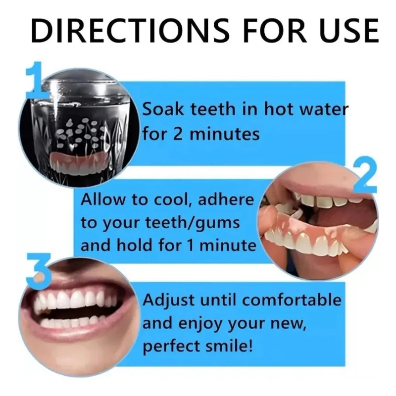 Set Pares Dientes Postizos Silicona Carillas