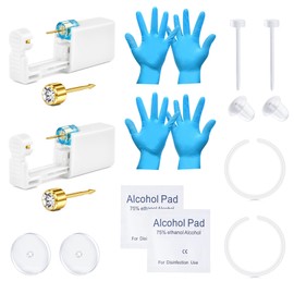 QWALIT Ear Piercing Kit Ear Piercing Gun Kit Gold Self Piercing Earrings Piercing Kit Disposable Earring Gun Piercing Kit With Earring Studs Self Piercing Earrings Kit