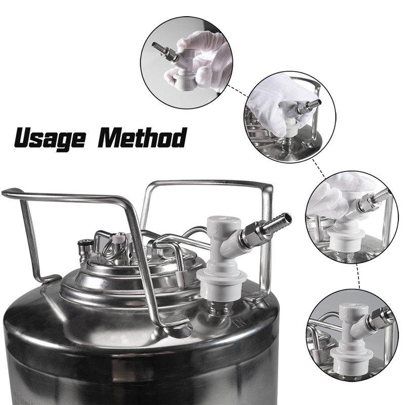 6Pcs Keg Disconnect Ball Lock Keg Fitting Set Grey Quick