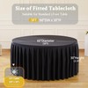 8 Pack Black Round Tablecloth 60 inch Stretch Spandex Fitted