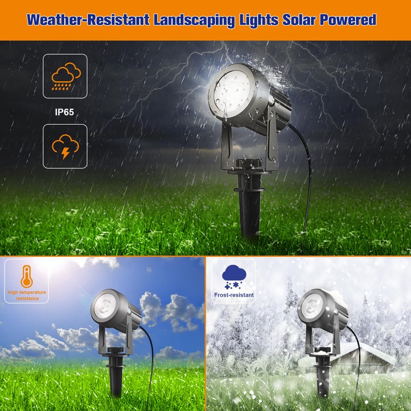 APONUO Solar Spot Lights Outdoor 4-in-1 Solar Landscape Lighting Dusk