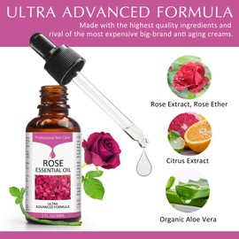 Rose Essential Oil, Face Moisturizer Oil, Face Essential Oils for Women, Rose Oil for Face, Skin Care, 1 FL.OZ (30ml)