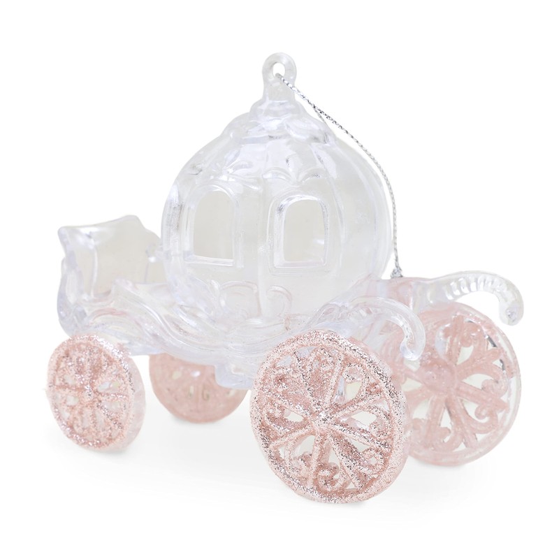 Christmas Concepts® 10cm Glitter Decorated Princess Carriage Decoration (ROSEGOLD, 1)