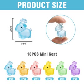 24 Pieces Mini Goat Animals Luminous Mini Resin Animals for Dollhouse Micro Fairy Garden Landscape Aquarium Birthday Decorations