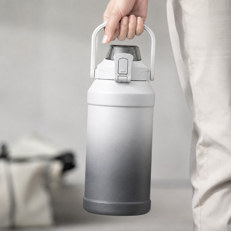 Insulated Water Bottle with Straw & Handle – 316 Stainless