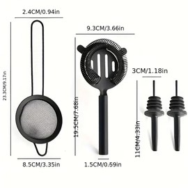 AIMALL 8-Piece Stainless Steel Cocktail Shaker Set, Bar Bartender Kit with Measuring Jigger, Strainer, Spoon, Pourers, Professional Full Cocktail Making Set for Mixologists
