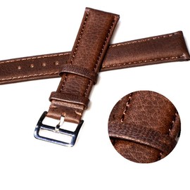 OliBoPo Handmade Vintage Replacement Leather Watch Strap/Watch Band (18mm, New Buckle/Coffee)