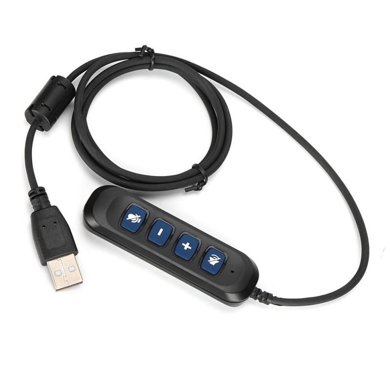 H901 USB Plug QD Cable Adaptor Adjustable Volume Call Center