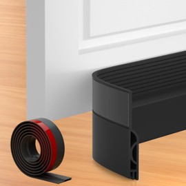 Beoguy Door Draft Stopper, Adjustable Door Sweep for Bottom of Door, Under Door Gap Filler for Exterior & Interior Doors, Door Weather Stripping Blocks Noise and Cold Air (39Inch, Black)