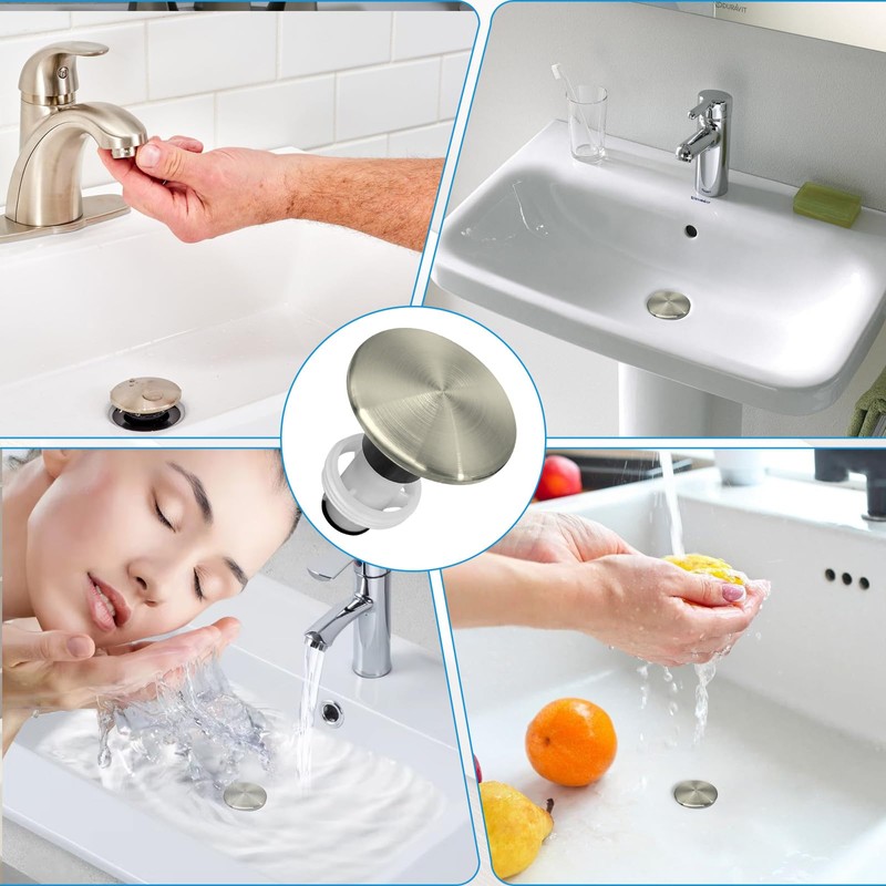 Sthovd 972-098J Brushed Nickel Plumbing-Equipment for Bathroom Drain Sink Stopper