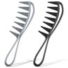 Ouligay 2Pcs Wide Tooth Shark Comb Wide Tooth Comb Curl