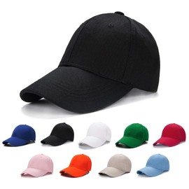 Edoneery Baseball Cap for Kids-Adjustable Washed Cotton Golf Toddler Hat for Boys & Girls Black Large