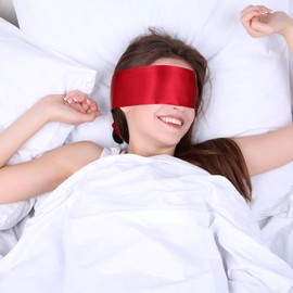 Yuanchu Satin Eye Mask Sleep Mask, 2pcs 59inch Soft Blindfold Valentine Gift for Couples Travel Nap Meditation(2 Two-Toned)