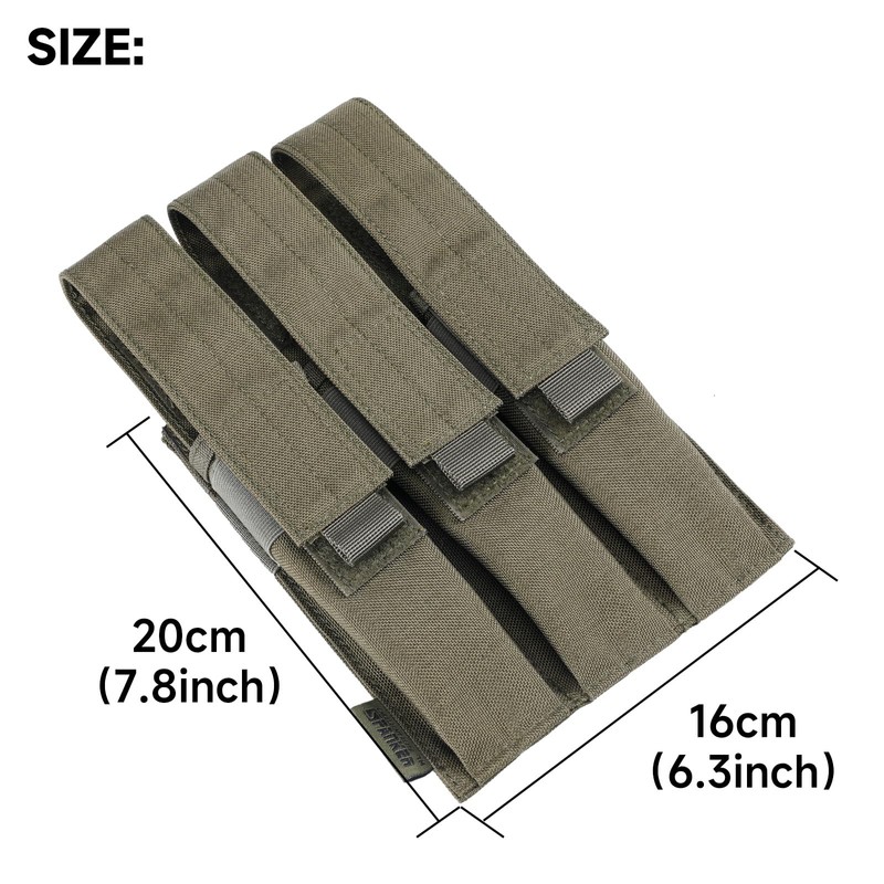 EXCELLENT ELITE SPANKER Tactical Open Top MP7 Kriss Single/Double/Triple Magazintasche(Triple-Olivgrün)