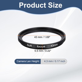 PATIKIL 43mm Mist Filter, Dreamy Soft Diffusion Filter Fog Effect Camera Lens Filter Slim Optical Glass with Lens Cap for Video Vlog Portrait Photography, Black