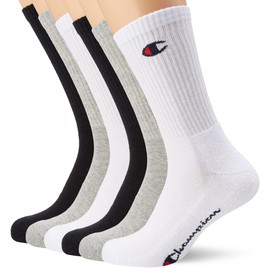 Champion Unisex Socks (Pack of 6), Light grey mottled, white, black