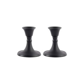 Rely+ Candlestick Holders Set of 2 Mini Stand Dinning Coffee Table Centerpiece Candle Holders Taper Candlesticks Holders Decor Home Easter Candle Holder for Mantel Wedding Party (Black)
