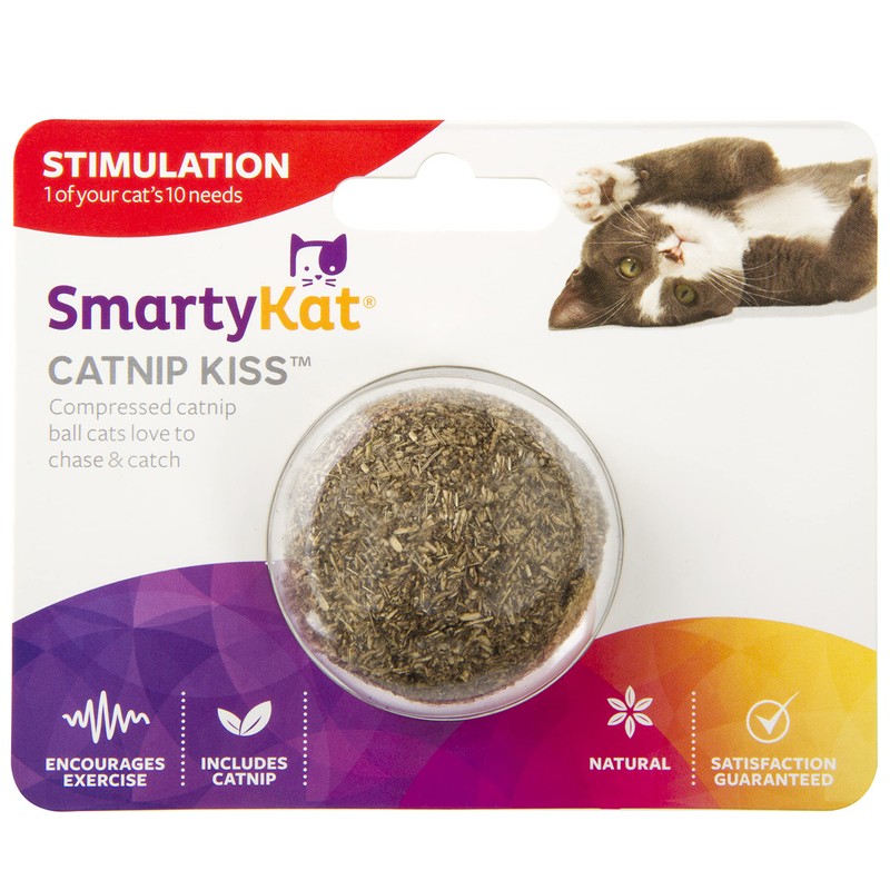 SmartyKat, Catnip Kiss, Cat Toy, Compressed Catnip Ball