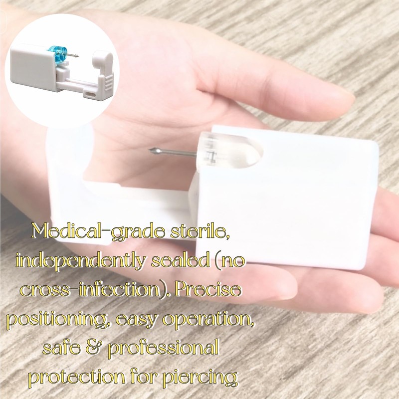 Geettcaifu 2 Pack Nose Piercing Gun, Self Nose Piercing Kit,