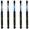 5 x Rennie Tools 100mm Long PZ2 Impact Screwdriver Driver