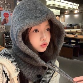 Women's Balaclava Hooded Scarf Hat - Winter Neck Warmer LF3575, One Size Camel 4ea