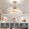 Qieynel Dimmable LED Crystal Fandeliers,Gold Crystal Ceiling Fan with Light