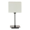Contemporary Matte Black Bedside Table Lamp with White Cotton Fabric