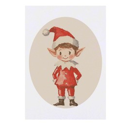 'Cute Watercolor Christmas Elf' Temporary Tattoo - Water Resistant, Skin-Safe, Non-Toxic Transfer (TO00080835)