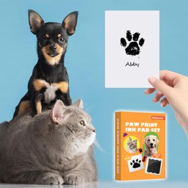 Nabance Baby Hand and Footprint Kit, Paw Print Kit for Dog Cats, 2 Inkless Print Pads, 4 Imprint Cards, Nose Print Stamp Pad for Dogs, Clean Touch Baby Footprint Kit, Pet Paw Ink Pad Family Keepsake