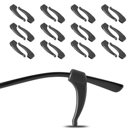 Omnful Eyeglass Holder, Anti-slip Glasses Ear Grip, Soft Silicone Glasses Ear Hook, Eye glass Temple Tips Sleeve Retainer, Glasses Ear Cushions for Sunglasses, Glasses (12Pairs Black)