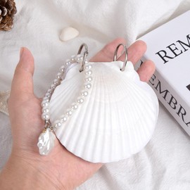 QEQEKAKA Sea Shells Notebook - Scallop Shell Journals 20 Pages Natural White Shells Notebook, Portable Handcrafted Notebook for Writing