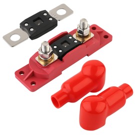 Tiooka 80 Amp MEGA/AMG Fuse Holder Kit for Marine Automotive Battery Fuse with Cover High Temperature Resistant Red