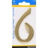 Hillman 847048 4-Inch Nail-On Traditional Solid Brass House Number 6