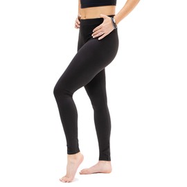 DEVOPS Women's 2 Pack High Waisted Ultra Soft Basic Leggings (Black/Heather Charcoal, Medium)