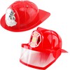 2 Pcs Kids Fire Hat Red Firefighter Hat Plastic Fireman
