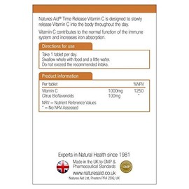 Natures Aid Natures Aid Vitamin C 1000mg Time Release with Citrus Bioflavonoids 30 Tabs 2PK
