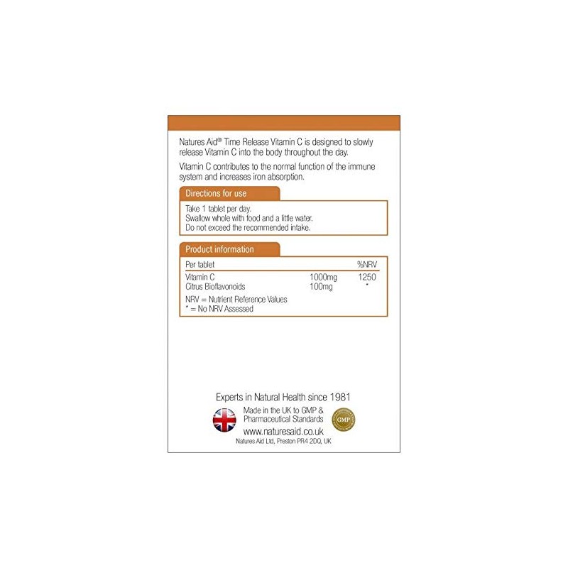 Natures Aid Natures Aid Vitamin C 1000mg Time Release with