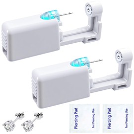 Ear Piercings Kits, Painless Ear Piercing Kits, Easy to Use Ear Piercing Gun Kits with 3mm 4mm 5mm Silver Piercing Earrings Studs (4mm)