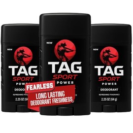 TAG Sport Deodorant Stick, Power Scent, 2.25 oz (Pack of 3)