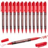 M&G Red Drawing Pens, 12 Pack Red dual tip Permanent