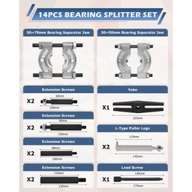 DAYUAN 14pcs Bearing Separator Puller Set, Heavy Duty 5 Ton Capacity 2" and 3" Bearings Splitters Puller Kit