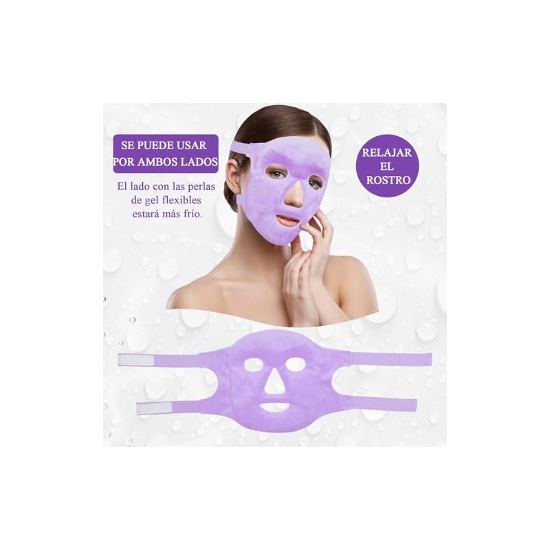 Antifaz de Gel para Cara Frío/Caliente con Respaldo de Felpa
