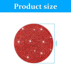 KHGUZ 2PCS Bling Car Cup Holder Coaster, Crystal Rhinestone Non-Slip Insert Auto Cup Pads, Sparkling Vehicle Decor Bottle Mat Accessories for Women Girls, Universal for RV, SUV, Truck (Red)
