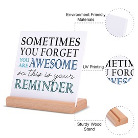 Niyewsor Gifts for Women Men - You Are Awesome Inspirational Gifts for Employees Coworker Friends, Friendship Gifts for Christmas, Thank You Gift, Motivational Gift Plaque with Wooden Stand