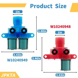 W10240949 Cold Water Inlet Valve MVWX655DW1 W10240948 Hot Water Inlet Valve Replacement Part Compatible with Whirlpool Kenmore Maytag Washers - Replaces W11168740 W10921515 W10921514 W11168743