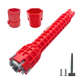 8 in 1 Multi-functional Sink Wrench - Plumbing Tool for Kitchen, Bathroom, Pipe, Drain & Tub Installation/Repairs in Tight Spaces with Heavy-Duty Nut Remover