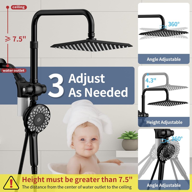 KAIYING Dual Shower Heads with Handheld Spray Combo, Magnetic Filtered